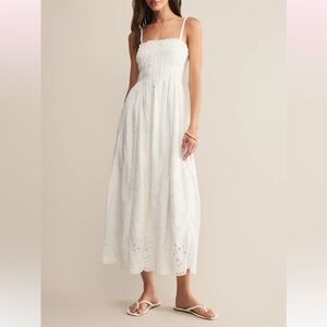 A Supply Dani Embroidered Midi Dress White Small